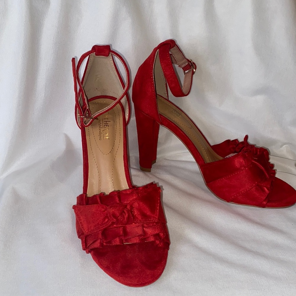 LIKE NEW gorgeous suede red heels